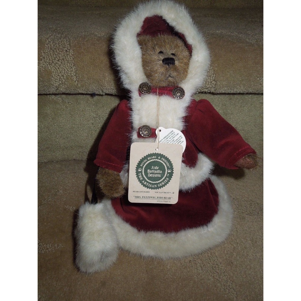BOYDS Bear Plush Mrs Fezziwig Jodi Bear 9" 2000‎ Retired 92000 - 10 Christmas